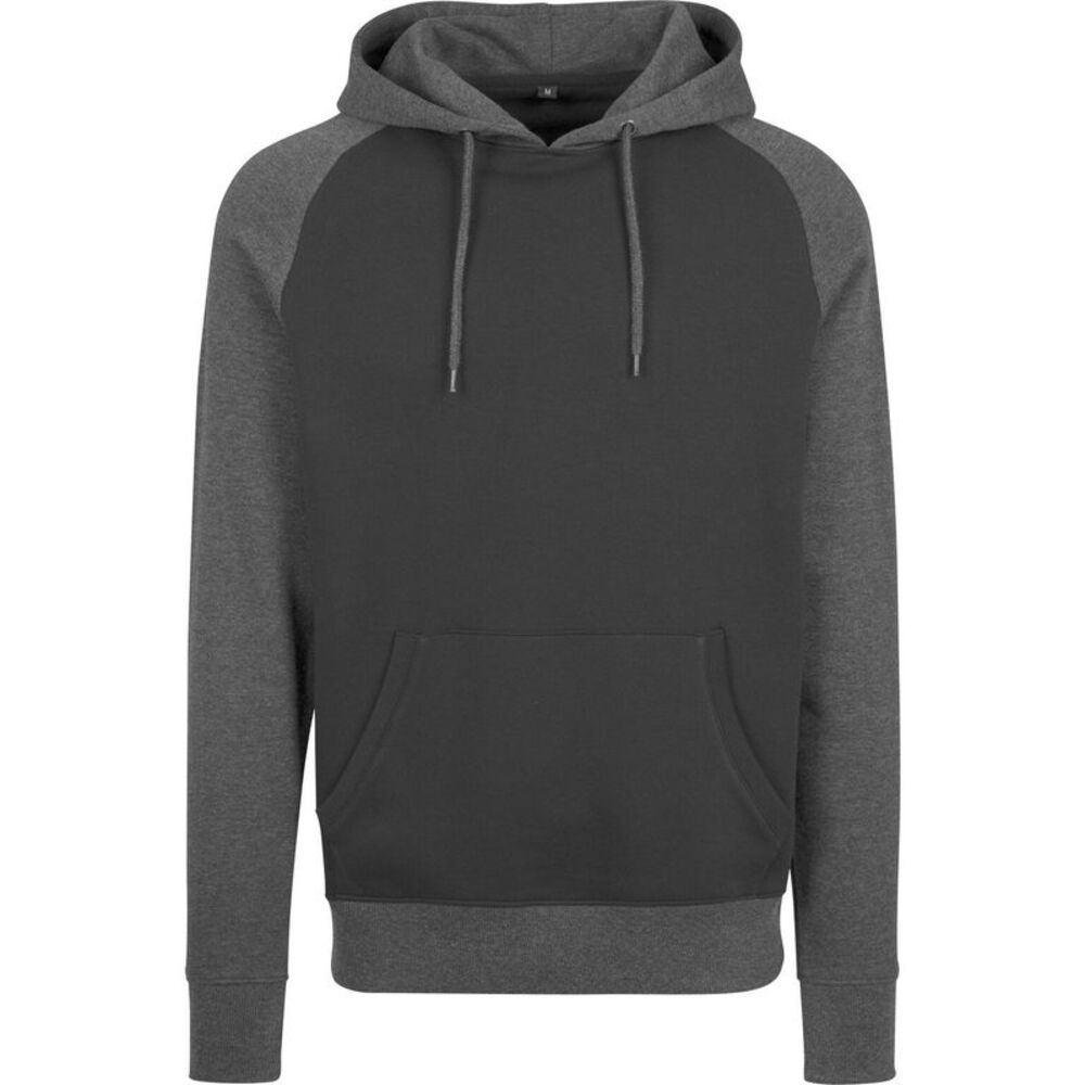 Build Your Brand Mens  Hoodie / Black/Charcoal